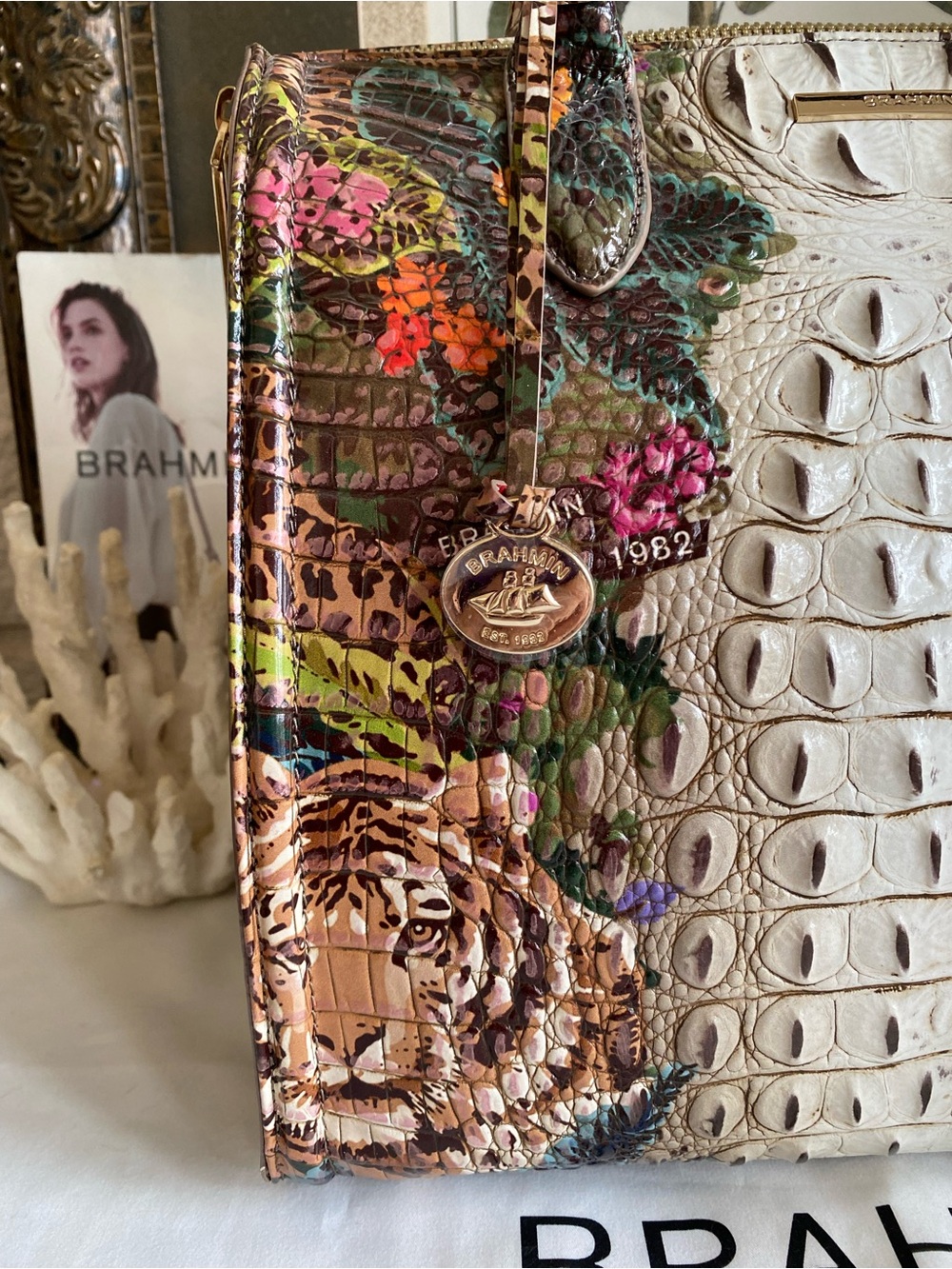 ๐ด๐๐พ EXOTIC and GORGEOUS ACADIA OMBRE CAROLINE Satchel by Brahmin - Picture 4 of 13